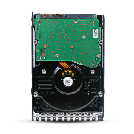 HP Generation 11 857642-002 10TB 7.2K RPM SAS 12Gb/s 512e 256MB 3.5in Hard Drive, back view