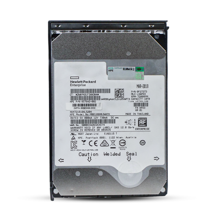 HP Generation 11 857642-002 10TB 7.2K RPM SAS 12Gb/s 512e 256MB 3.5in Hard Drive, front view