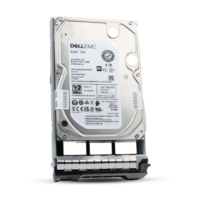 Dell G13 0H3PN0 8TB 7.2K RPM SAS 12Gb/s 512e 256MB 3.5in Refurbished HDD