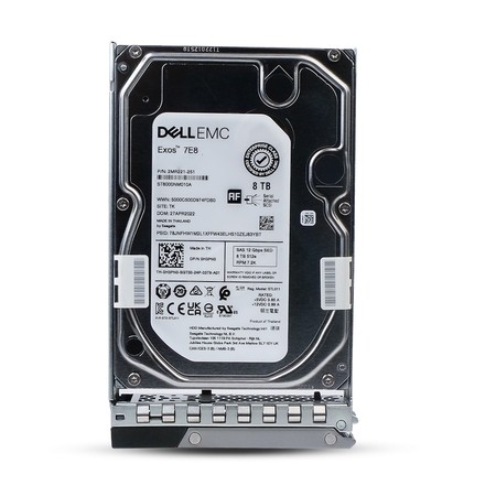 Dell G14 0H3PN0 8TB 7.2K RPM SAS 12Gb/s 512e 256MB 3.5in Hard Drive, front angled view