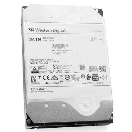 Western Digital Ultrastar DC HC580 WUH722424AL4201 0F62865 24TB 7.2K RPM SAS 12Gb/s 4Kn 512MB 3.5in Recertified HDD
