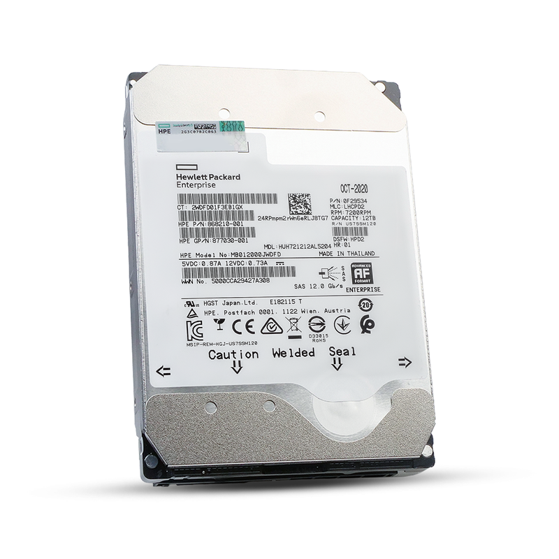 HP/HGST Ultrastar DC HC520 HUH721212AL5204 0F29534 12TB 7.2K RPM SAS 12Gb/s 512e 256MB 3.5in Refurbished HDD