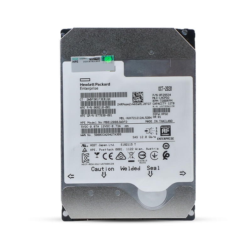 HP/HGST Ultrastar DC HC520 HUH721212AL5204 0F29534 12TB 7.2K RPM SAS 12Gb/s 512e 256MB 3.5in Refurbished HDD