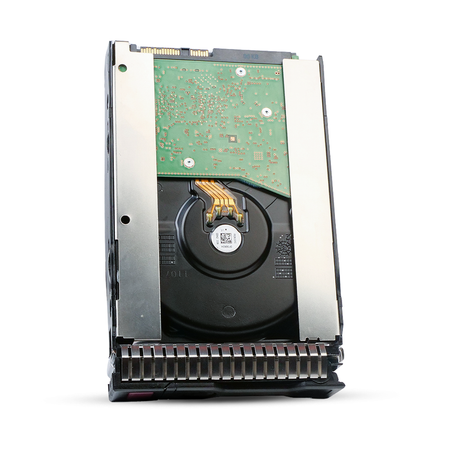 HP Generation 8 868210-001 MB012000JWDFD 12TB 7.2K RPM SAS 12Gb/s 512e 256MB 3.5in Enterprise Hard Drive, back angled view