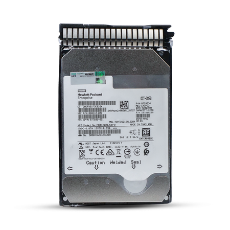 HP Generation 8 868210-001 MB012000JWDFD 12TB 7.2K RPM SAS 12Gb/s 512e 256MB 3.5in Enterprise Hard Drive, front view