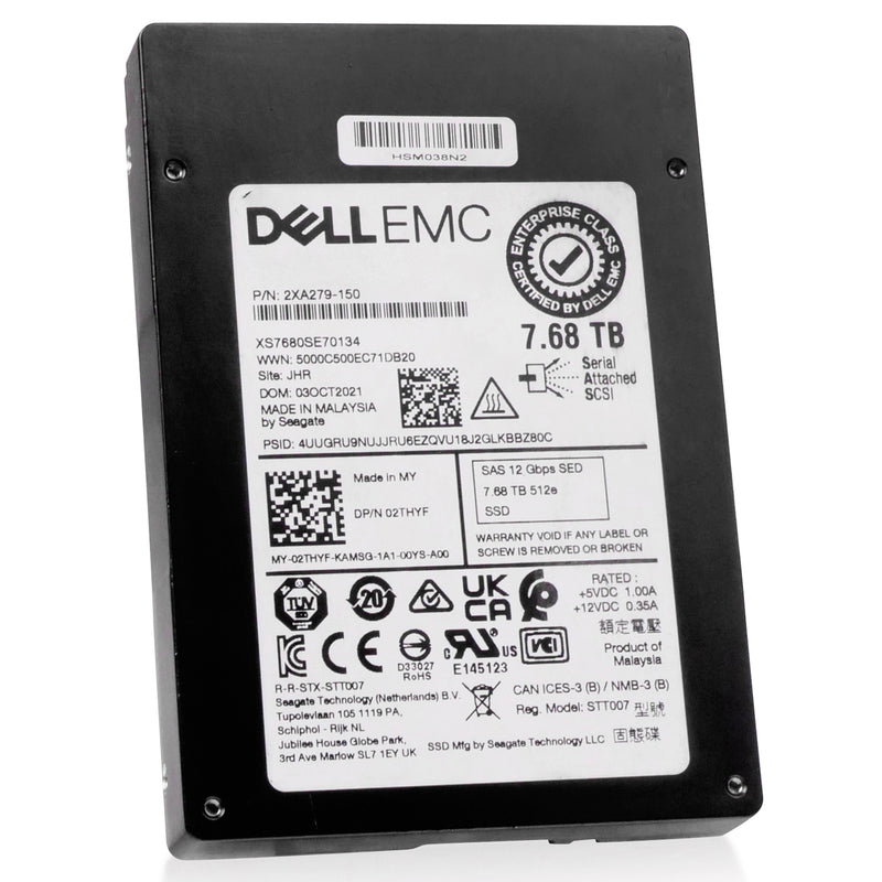 Dell/Seagate Nytro 2332 XS7680SE70134 7.68TB 1 DWPD SAS 12Gb/s 3D eTLC 2.5in Refurbished SSD