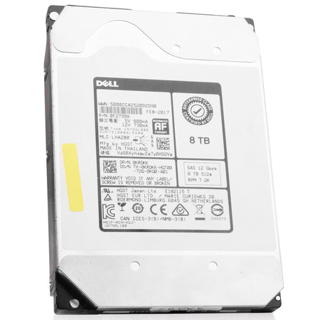 Dell/HGST Ultrastar He10 HUH721008AL5200 0F27399 8TB 7.2K RPM SAS 12Gb/s 512e 256MB 3.5in HDD