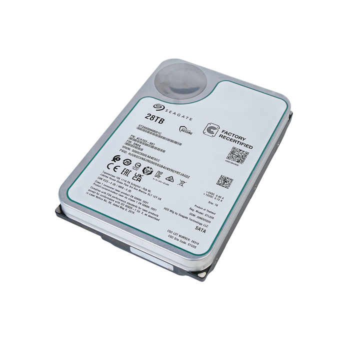 Seagate Exos ST28000NM001C 28TB 7.2K RPM SATA 6Gb/s 512e 512MB 3.5in Recertified HDD