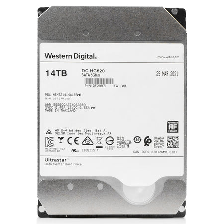 Western Digital Ultrastar DC HC620 HSH721414ALE6M0 0F29871 Host-Managed SMR 14TB 7.2K RPM SATA 6Gb/s 512e 3.5in HDD