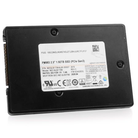 Seagate PM983 MZ-QLB1T90 MZQLB1T9HAJR-00007 1.92TB PCIe Gen 3.0 x4 4GB/s 2.5in Refurbished SSD