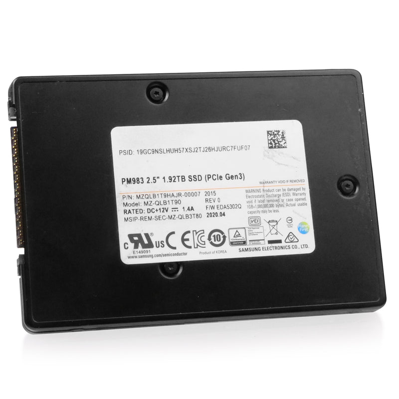 Seagate PM983 MZ-QLB1T90 MZQLB1T9HAJR-00007 1.92TB PCIe Gen 3.0 x4 4GB/s 2.5in Refurbished SSD