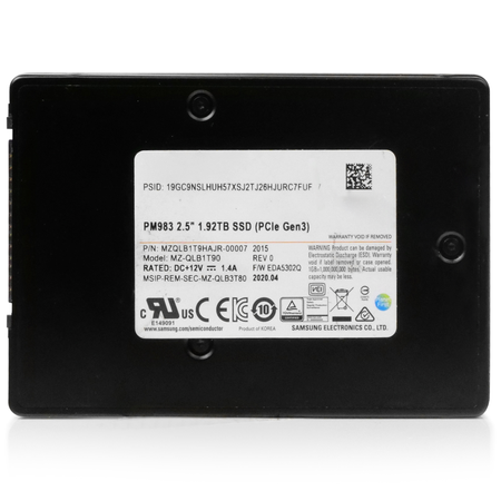 Seagate PM983 MZ-QLB1T90 MZQLB1T9HAJR-00007 1.92TB PCIe Gen 3.0 x4 4GB/s 2.5in Refurbished SSD