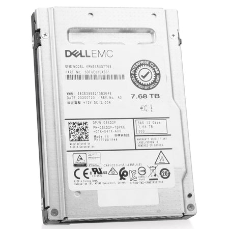 Dell/Kioxia RM5 KRM5XRUG7T68 7.68TB 1 DWPD SAS 12Gb/s 3D TLC 2.5in Read Intensive Refurbished SSD