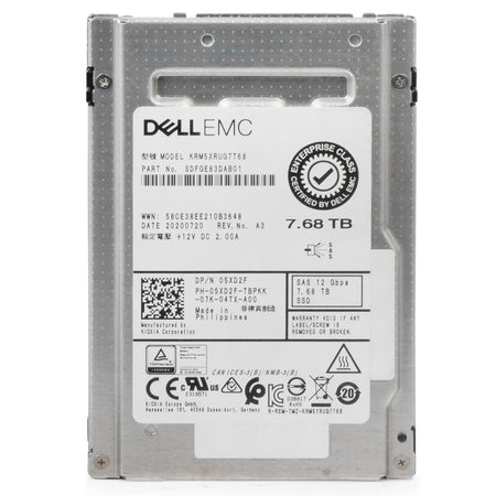 Dell/Kioxia RM5 KRM5XRUG7T68 7.68TB 1 DWPD SAS 12Gb/s 3D TLC 2.5in Read Intensive Refurbished SSD
