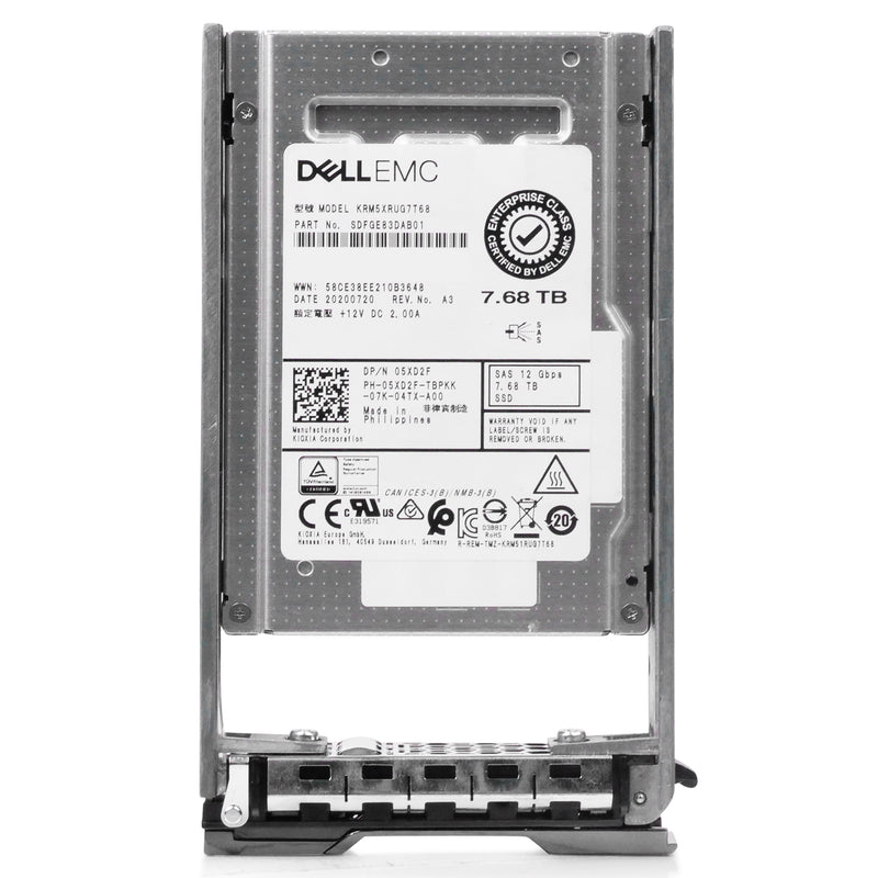 Dell G13 05XD2F 7.68TB 1 DWPD SAS 12Gb/s 3D TLC 2.5in Refurbished SSD
