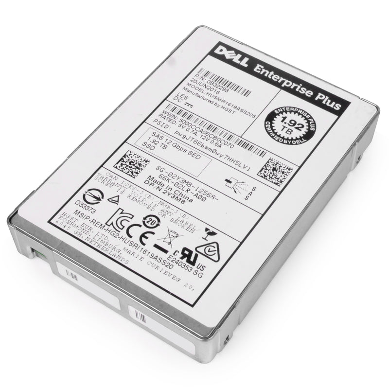 Dell/HGST Ultrastar SSD1600MR HUSMR1619ASS205 0B32293 1.92TB 1 DWPD SAS 12Gb/s MLC 2.5in Refurbished SSD