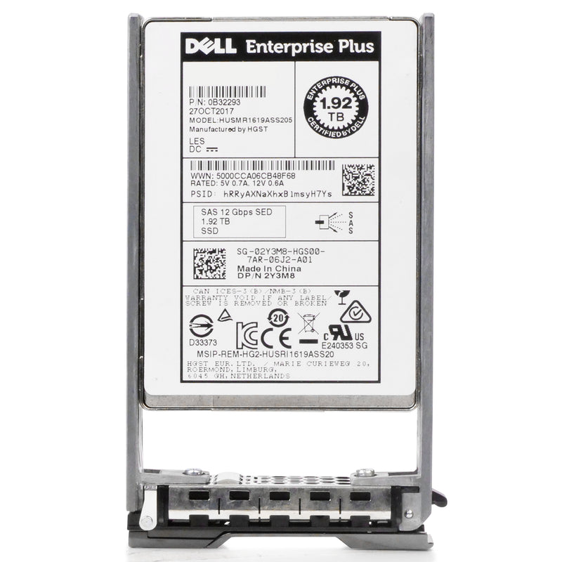 Dell G13 02Y3M8 1.92TB 1 DWPD SAS 12Gb/s MLC 2.5in Read-Intensive Refurbished SSD