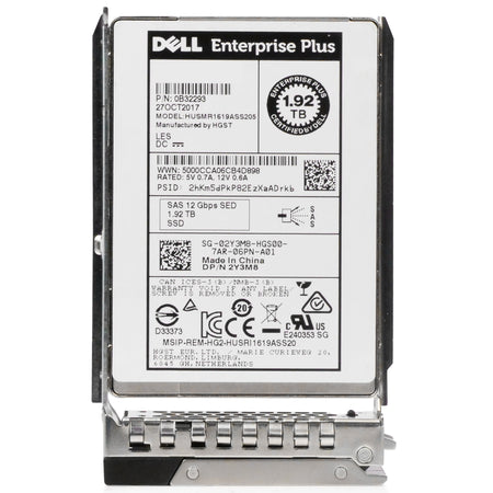 Dell G14 02Y3M8 1.92TB 1 DWPD SAS 12Gb/s MLC 2.5in Read-Intensive Refurbished SSD