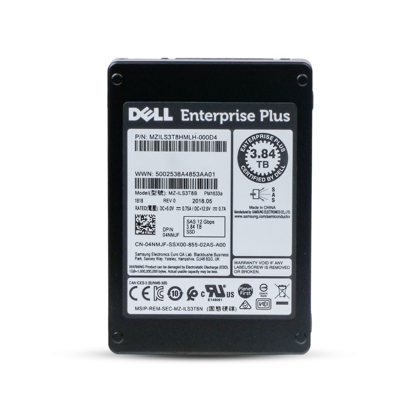 Dell/Samsung PM1633a MZ-ILS3T8B 3.84TB 1 DWPD SAS 12Gb/s 3D TLC 2.5in Refurbished SSD