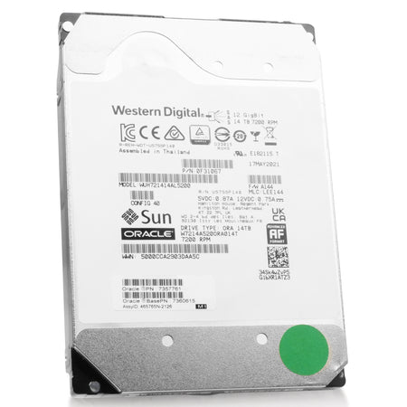 Sun Oracle/Western Digital Ultrastar DC HC530 WUH721414AL5200 0F31067 14TB 7.2K RPM SAS 12Gb/s 512e 512MB 3.5in Refurbished HDD