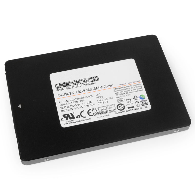 Samsung SM863a MZ7KM1T9HMJP 1.92TB SATA 6Gb/s MLC 3.6 DWPD 2.5" Refurbished SSD