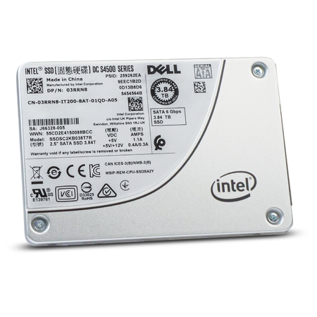 Dell/Intel DC S4500 SSDSC2KB038T7R 3.84TB 1 DWPD SATA 6Gb/s 3D TLC 2.5in Refurbished SSD