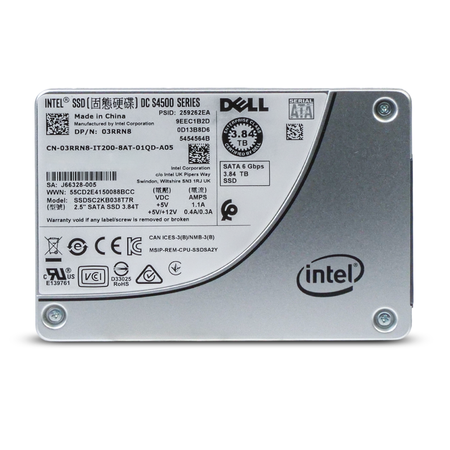 Dell/Intel DC S4500 SSDSC2KB038T7R 3.84TB 1 DWPD SATA 6Gb/s 3D TLC 2.5in Refurbished SSD