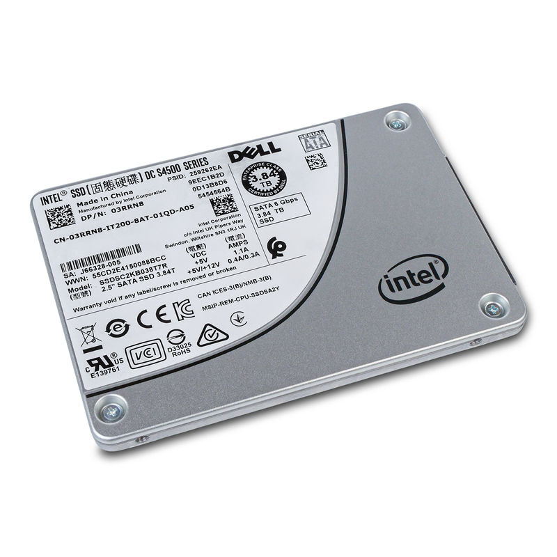 Dell/Intel DC S4500 SSDSC2KB038T7R 3.84TB 1 DWPD SATA 6Gb/s 3D TLC 2.5in Refurbished SSD