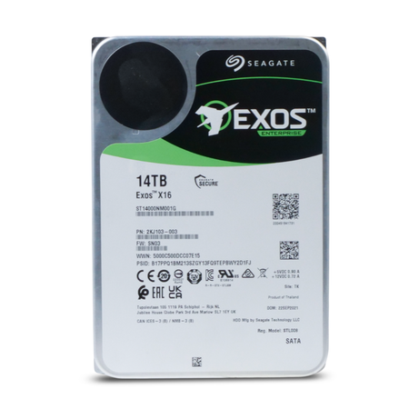 Seagate Exos X16 ST14000NM001G 14TB 7.2K RPM SATA 6Gb/s 512e 256MB 3.5" Refurbished HDD