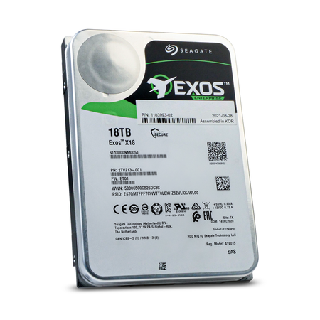 Seagate Exos X18 ST18000NM005J 18TB 7.2K RPM SAS 12Gb/s 512e SED 3.5in Refurbished HDD