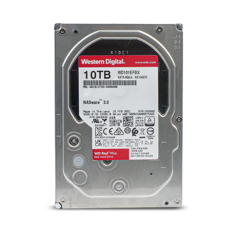 Western Digital Red Plus WD101EFBX 10TB 7.2K RPM SATA 6Gb/s 512e 256MB 3.5in Refurbished HDD