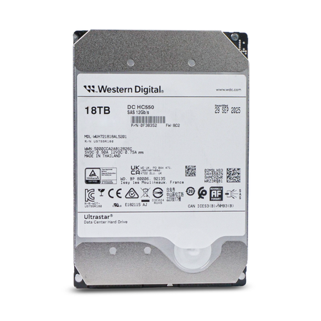 Western Digital Ultrastar DC HC550 WUH721818AL5201 0F38352 18TB 7.2K RPM SAS 12Gb/s SED 3.5in Recertified Hard Drive