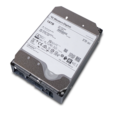 Western Digital Ultrastar DC HC550 WUH721818AL5201 0F38352 18TB 7.2K RPM SAS 12Gb/s SED 3.5in Recertified Hard Drive