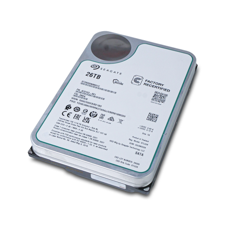 Seagate Exos ST26000NM001C 26TB 7.2K RPM SATA 6Gb/s 512e 512MB 3.5in Recertified HDD