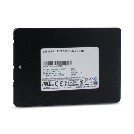 Samsung SM883 MZ7KH1T9HAJR 1.92TB 3 DWPD SATA 6Gb/s MLC 2.5in Refurbished SSD