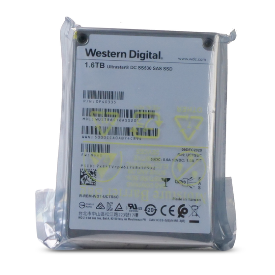 Western Digital Ultrastar DC SS530 WUSTR6416ASS201 0P40335 1.6TB 3 DWPD SAS 12Gb/s 3D TLC 2.5in SSD