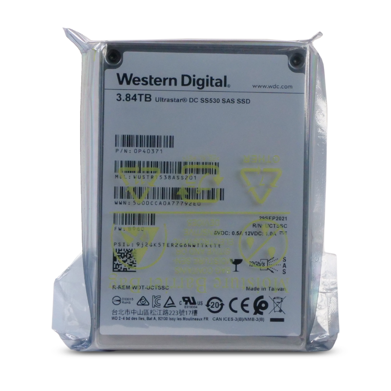Western Digital Ultrastar DC SS530 WUSTR1538ASS201 0P40371 3.84TB 1 DWPD SAS 12Gb/s 3D TLC 2.5in SSD