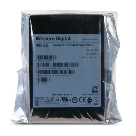 Western Digital Ultrastar DC SA620 SDLF1DAR-480G-1HA1 0TS1791 480GB 0.6 DWPD SATA 6Gb/s MLC 2.5in SSD