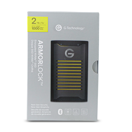 Western Digital G-Technology ArmorLock 0G10484-1 2TB USB 3.2 Gen 2 USB-C 10Gbps Portable NVMe SSD