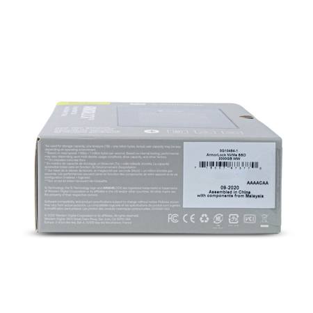 Western Digital G-Technology ArmorLock 0G10484-1 2TB USB 3.2 Gen 2 USB-C 10Gbps Portable NVMe SSD