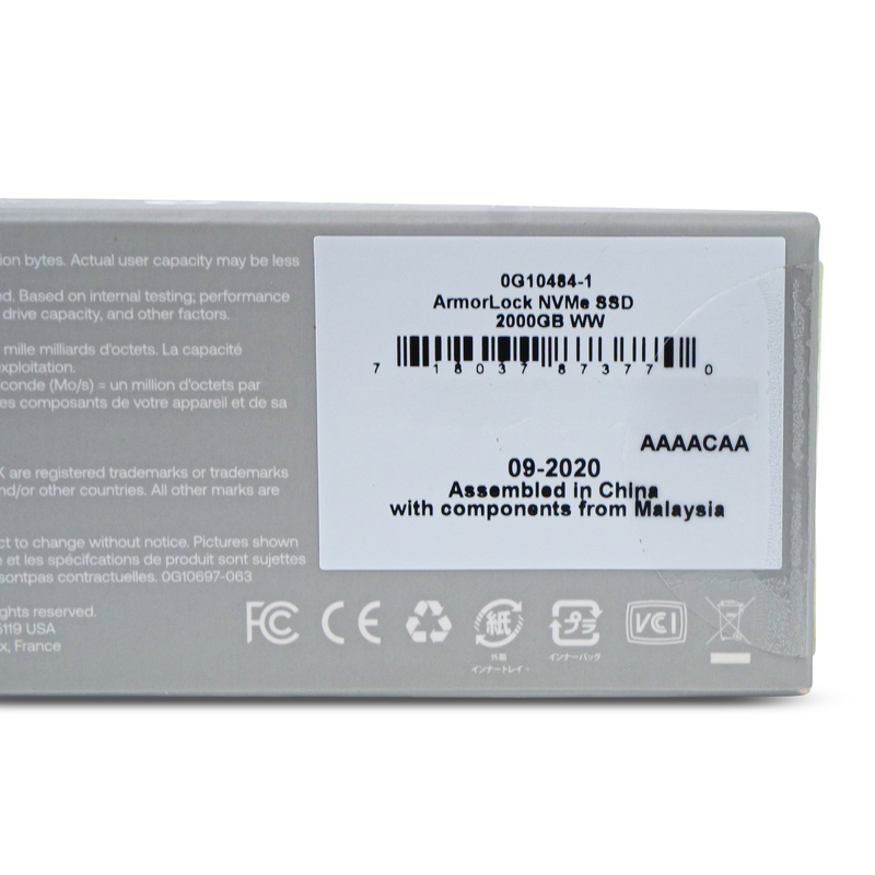 Western Digital G-Technology ArmorLock 0G10484-1 2TB USB 3.2 Gen 2 USB-C 10Gbps Portable NVMe SSD