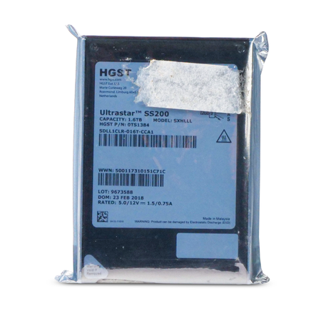 HGST Ultrastar DC SS200 SDLL1CLR-016T-CCA1 0TS1384 1.6TB 3 DWPD SAS 12Gb/s MLC 2.5in SSD