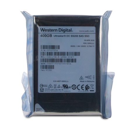 Western Digital Ultrastar DC SS200 SDLL1DLR-400G-CCA1 0TS1376 400GB 3 DWPD SAS 12Gb/s MLC 2.5in SSD