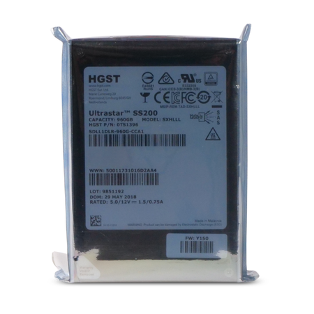 HGST Ultrastar DC SS200 SDLL1DLR-960G-CCA1 0TS1396 960GB 1 DWPD SAS 12Gb/s MLC 2.5in SSD