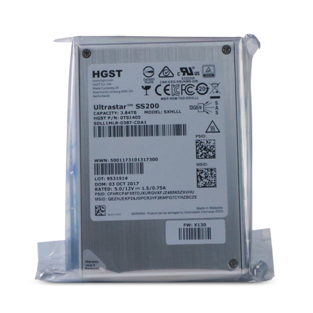 HGST Ultrastar DC SS200 SDLL1MLR-038T-CDA1 0TS1405 3.84TB 1 DWPD SAS 12Gb/s MLC 2.5in SSD