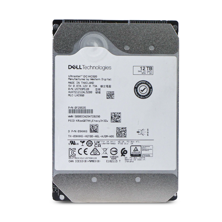 Dell/Western Digital Ultrastar DC HC520 HUH721212AL5200 0F29535 12TB 7.2K RPM SAS 12Gb/s 512e 256MB 3.5in HDD
