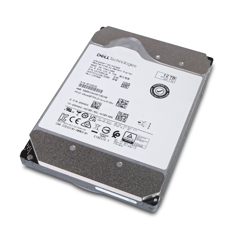 Dell/Western Digital Ultrastar DC HC520 HUH721212AL5200 0F29535 12TB 7.2K RPM SAS 12Gb/s 512e 256MB 3.5in HDD