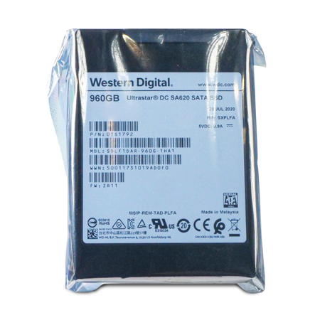 Western Digital Ultrastar DC SA620 SDLF1DAR-960G-1HA1 0TS1792 960GB 0.6 DWPD SATA 6Gb/s MLC 2.5in SSD