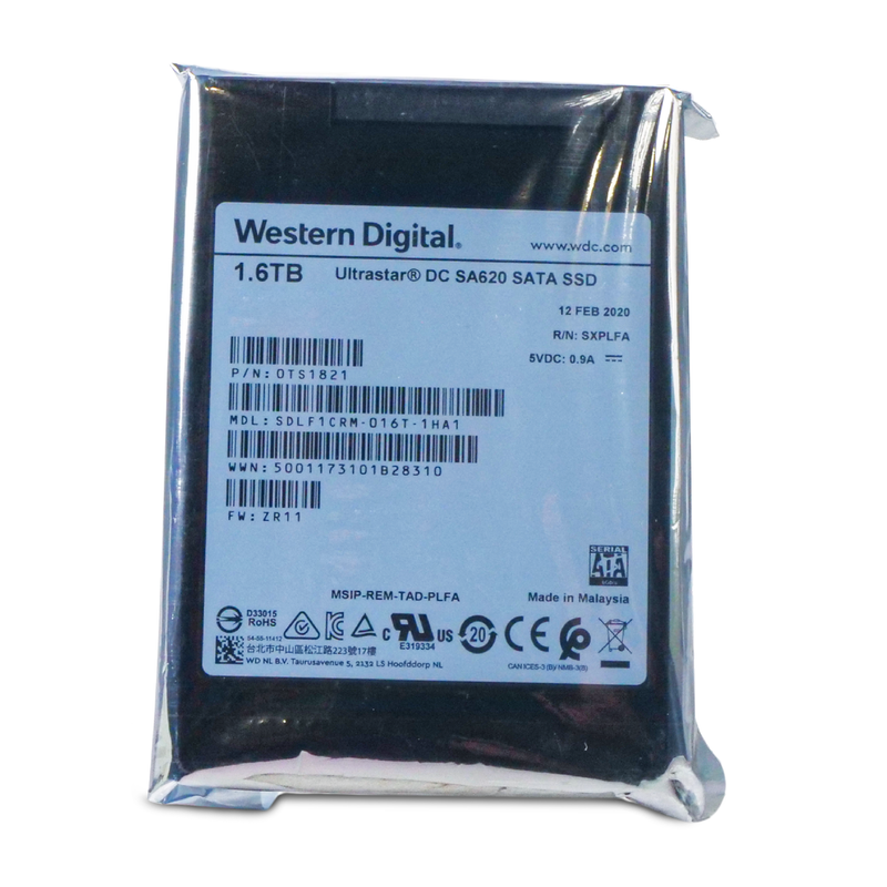 Western Digital Ultrastar DC SA620 SDLF1CRM-016T-1HA1 0TS1821 1.6TB 1.8 DWPD SATA 6Gb/s MLC 2.5in SSD