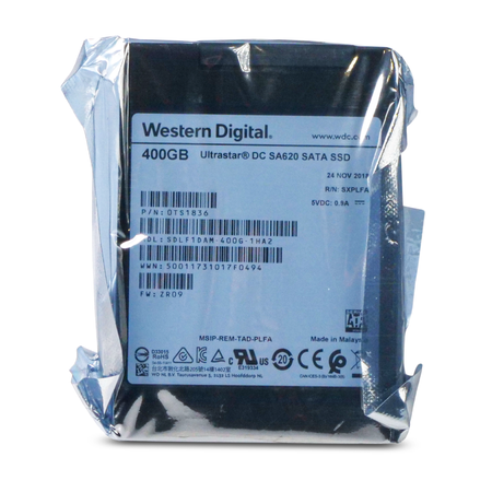 Western Digital Ultrastar DC SA620 SDLF1DAM-400G-1HA2 0TS1836 400GB 1.8 DWPD SATA 6Gb/s MLC 2.5in SSD